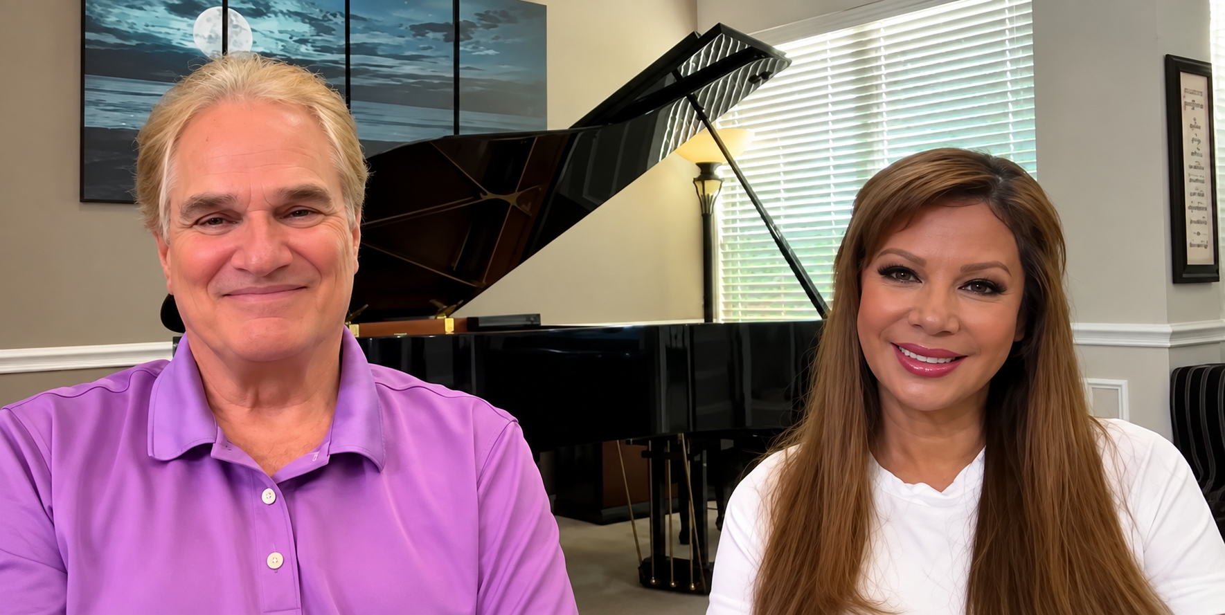Terry and Liz MacAlmon during the 50 Years of Ministry broadcast