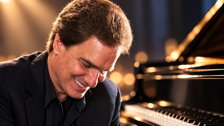 Terry MacAlmon smiling at a grand piano